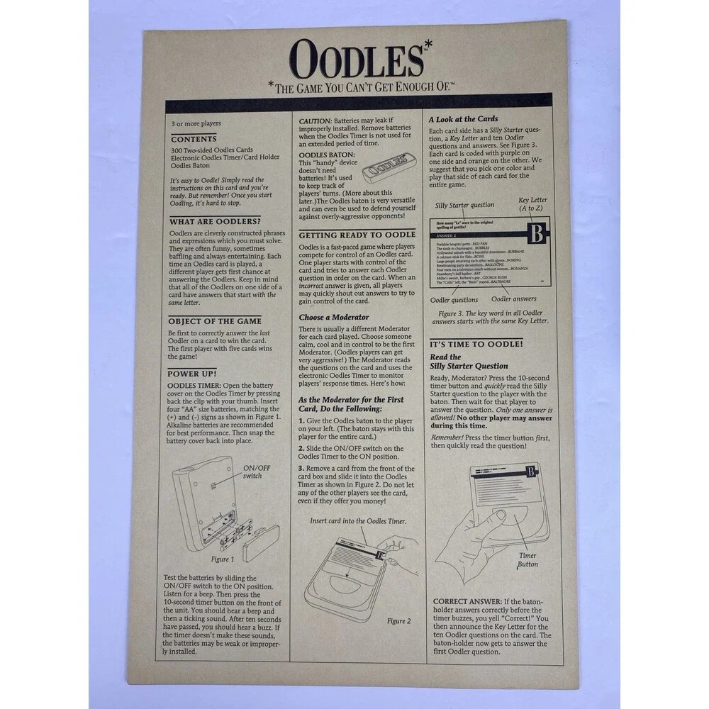 VTG 1992 Oodles Board Game Milton Bradley Triva 100% COMPLETE Fun Adult Party